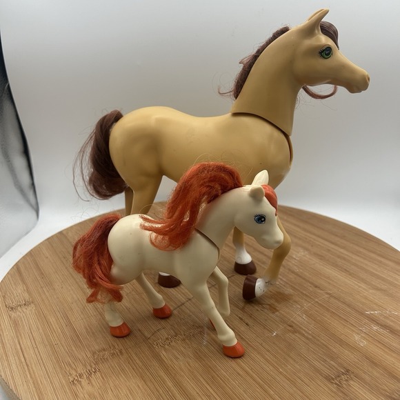 Mattel Other - Barbie Hugs N Plays Barbie Horse‎ & Chelsea Horse With Moveable Heads No Saddles